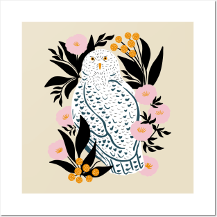 White snow owl Posters and Art